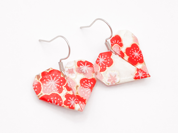 Handmade Origami Heart Earrings