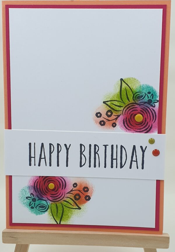 Orange & Pink Birthday Card