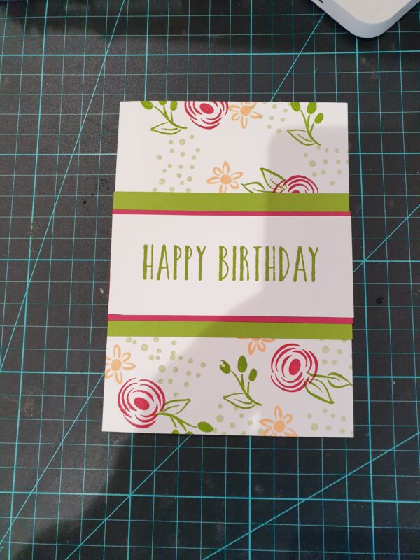 Pink & Green Happy Birthday Card