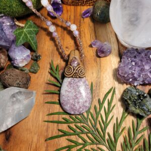 Pink Lepidolite and Amethyst
