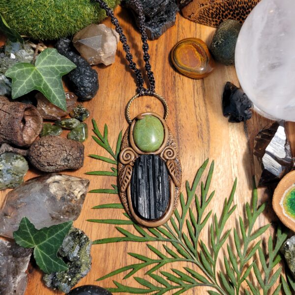 Nephrite Jade and Black Tourmaline