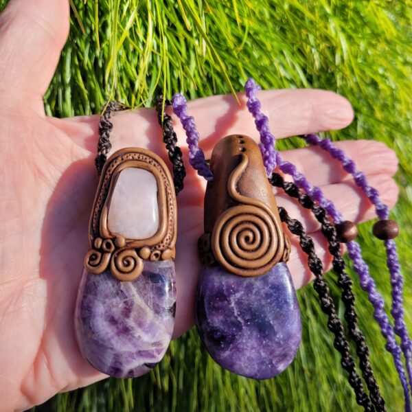 Lepidolite Spiral Gemstone Pendant